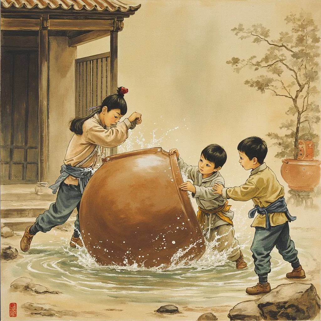 Sima Guang Breaking the Vat: The Boy Who Saved a Life with Quick Thinking